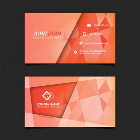 Free Vector Orange Abstract Business Card Design