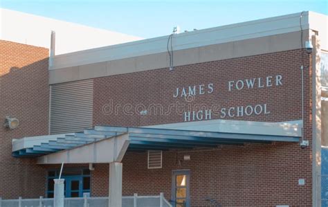 A Close Up To a James Fowler High School Entrance Editorial Stock Image ...