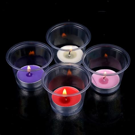 50pcs Disposable Plastic Candle Holders Thickening Windproof Candle Cup Container For Wedding