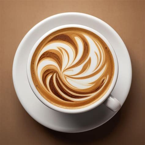 Creamy Topped Hot Latte Cup On Table Premium AI Generated Image