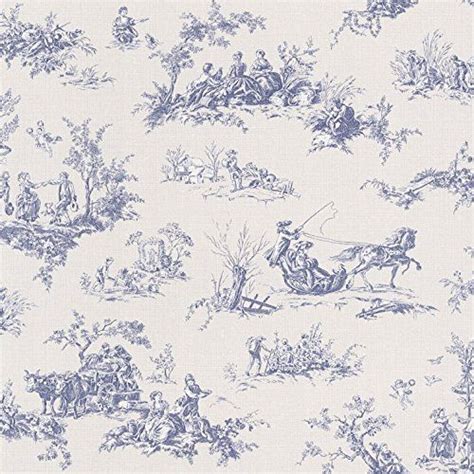 Rasch Lazy Sunday Blue Toile De Jouy Paste The Wall Wallpaper