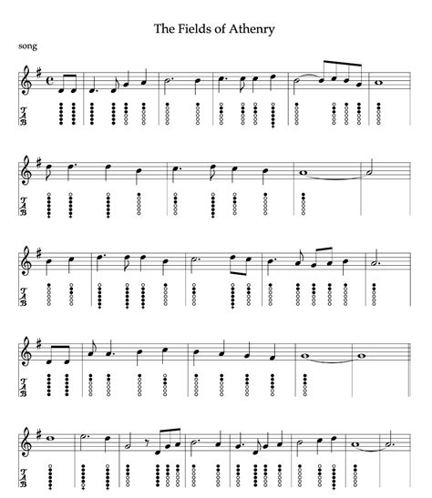 Fields Of Athenry Tin Whistle Sheet Music Notes And Tin Whistle Tab