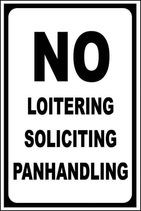 Vinyl Stickers No Loitering No Soliciting Sign Safety And Warning Warehouse Signs Stickers