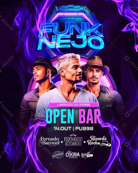 Flyer Funk Nejo Open Bar Fernando Samuel Fernando Eduardo Ricardo Rocha