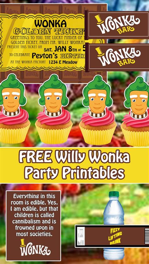 Free Willy Wonka And The Chocolate Factory Party Printables Artofit