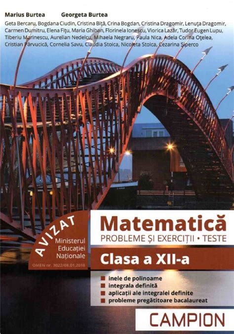 Matematica Probleme Si Exercitii Teste Clasa 12 PDF Autor Marius