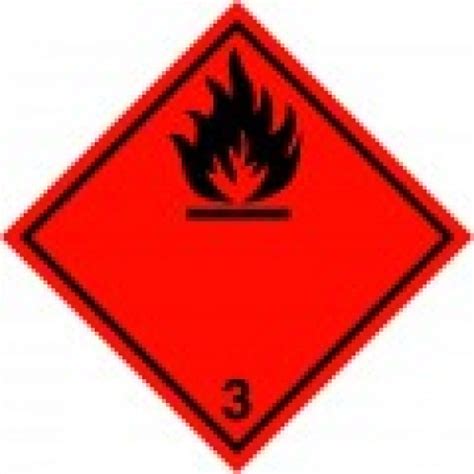 Class 3 Flammable Liquid Hazard Warning Diamond Labels On A Roll Of 250