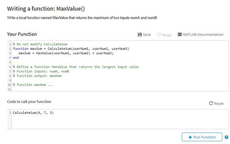 Solved Matlab Writing A Function Maxvalue Write A