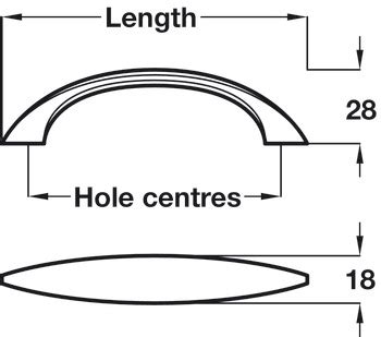 Bow Handle Zinc Alloy Fixing Centres Mm Elmer H Fele U K Shop