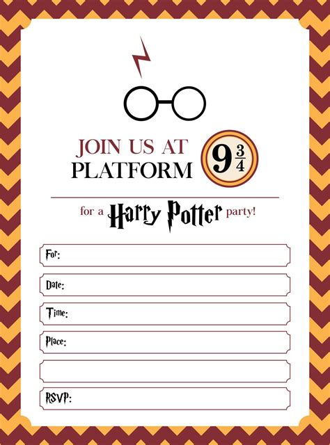 Harry Potter Invitation 10 Free PDF Printables Printablee Harry