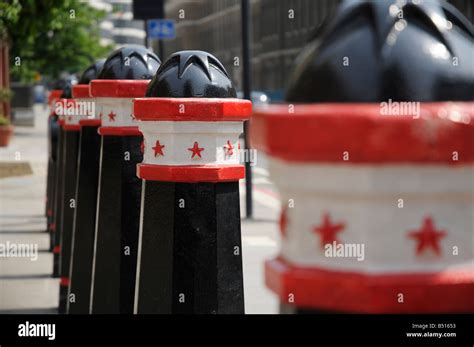 Traffic bollards, London Stock Photo - Alamy