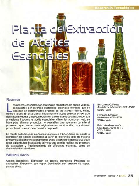 Pdf Planta De Extracci N De Aceites Esenciales