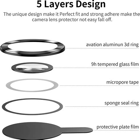 Dteck Camera Lens Protectors For Iphone 13 Pro Metal Full Cover