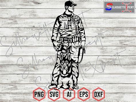 K9 Handler Silhouette 3 K9 Unit Svg Police K9 Svg German Shepherd