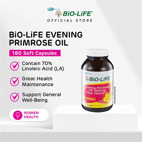 BiO LiFE EVENING PRIMROSE OIL 1000mg VITAMIN E 180s Expiry Date Aug