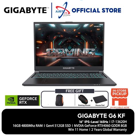 Gigabyte G Kf Gaming Laptop Black I H Gd Ssd Rtx