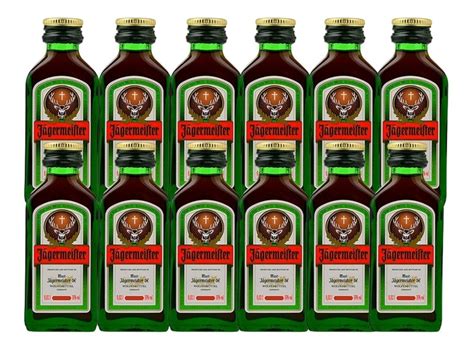 12x Jagermeister 20ml Botella Vidrio Miniatura Coleccion Cuotas Sin