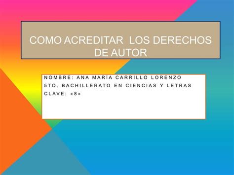 Como Acreditar Los Derechos De Autor PPT Descarga Gratuita