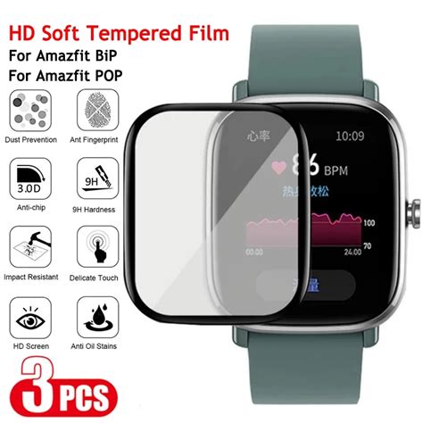 Pack Hd Soft Temperd Glass Film For Huami Amazfit Bip S Bip U Pro Full