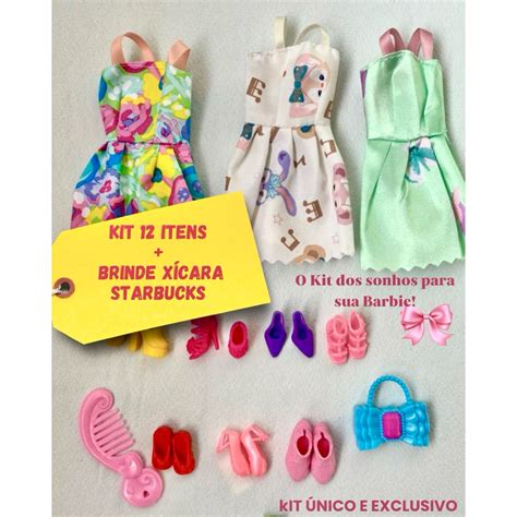 Barbie Roupas E Acessórios - KIT 3 VESTIDOS PARA BARBIE E ACESSORIOS KIT LOTE BARBIE KIT ROUPINHAS ...