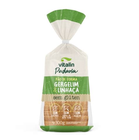 Pão de Forma Gergelim e Linhaça sem Glúten 300g Vitalin Bela Cerealista