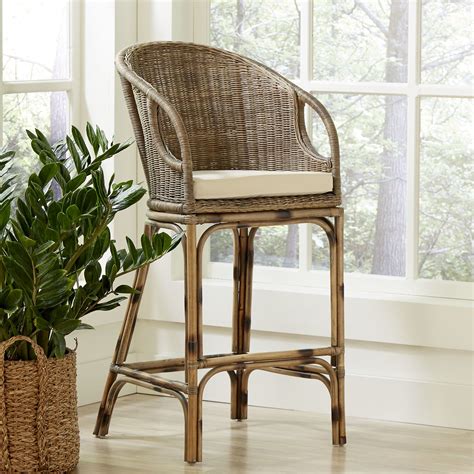 Birch Lane Augustine Rattan Bar Stool Birch Lane Wicker Bar Stools