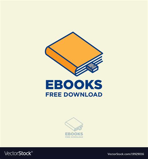 Ebook logo book store digital library Royalty Free Vector