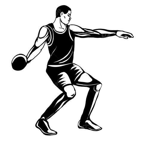 Discus Thrower Silhouette Png Free Discus Thrower Black And White