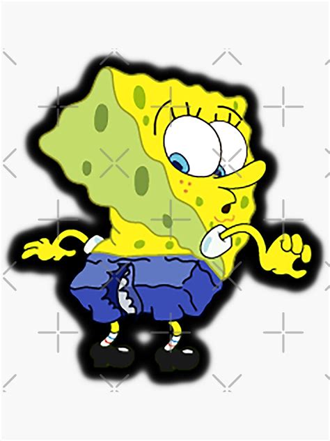 Spongebob Ripped Pants Sticker By Martimmendes Redbubble