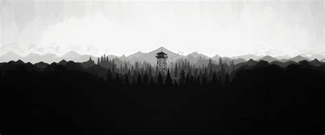 Firewatch • Black & White 𒌋 3440 × 1440 : r/WidescreenWallpaper