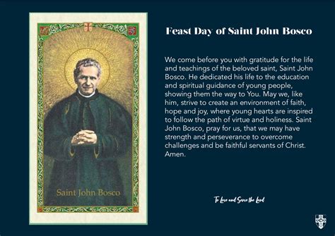 Saint John Bosco Feast Day St Edmunds Catholic Academy