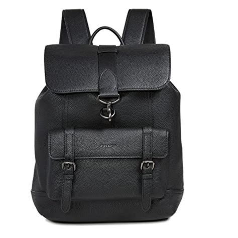 Coach Bleeker Backpack Black Pebble Leather Gem