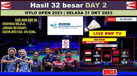 HASIL 32 BESAR DAY 2 HYLO OPEN 2023 HARI INI DJN FRDYNSAH DJAJA 2 0