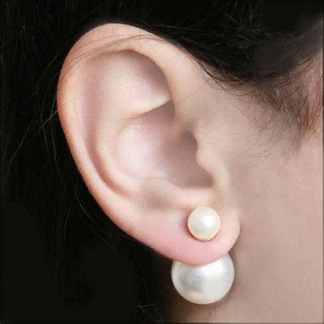 Boucles D Oreilles Doubles Tribales Perles Blanches White Pearl