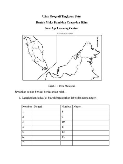 Peta Malaysia Geografi