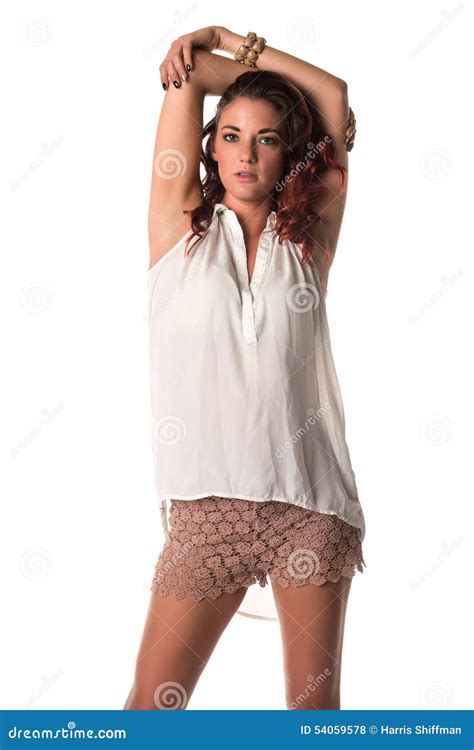 Brunette Stock Photo Image Of Tall Slender Woman Long