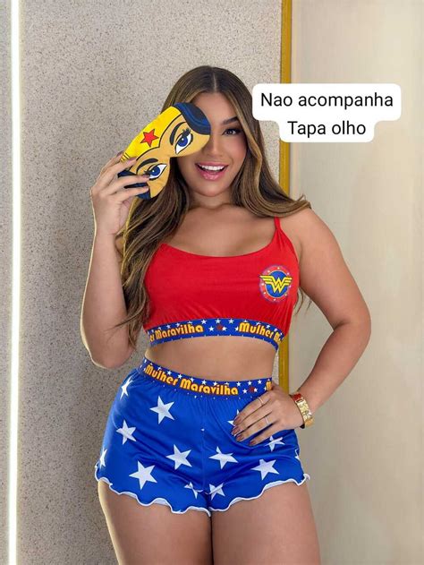 SEM TAPA OLHO PIJAMA BLOGUERINHA PODEROSA VERMELHO Império Lingerie