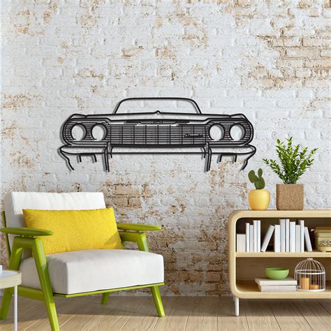 1964 Impala Car Metal Wall Decor 1964 Impala Silhouette Metal Wall Art