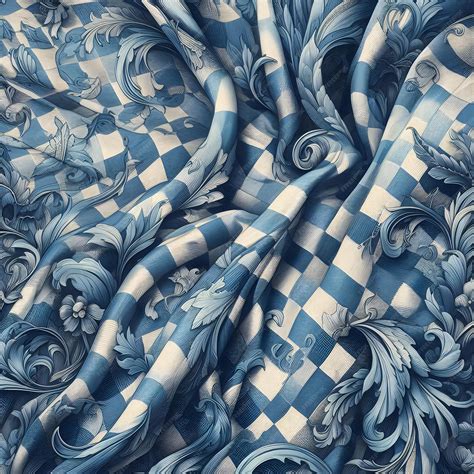 Premium AI Image | Detailed Blue Checkered Fabric Clothing Material ...