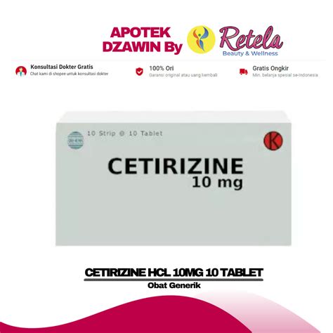 Jual Cetirizine Hcl 10mg 1 Strip 10 Tablet Ogb Shopee Indonesia