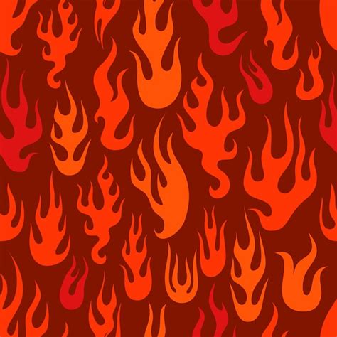 Premium Vector Different Abstract Flame Silhouettes Seamless Pattern