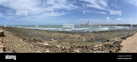 Casablanca Atlantic Ocean Skyline Of The City And View Of Hassan Ii