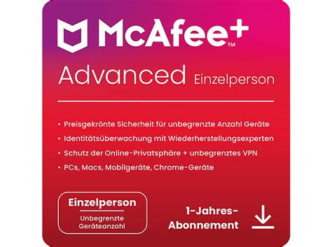 Mcafee Advanced Einzelperson Antivirus Und Internet