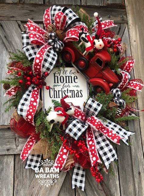 Rustic Christmas Wreath, Country Christmas, Burlap Christmas Wreath ...