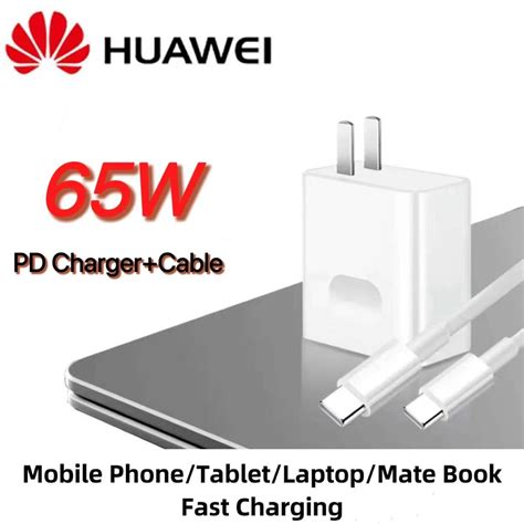 Original Huawei 65w Pd Charger Usb Type C Cable Usb C Power Adapter Super Fast Charge For Huawei