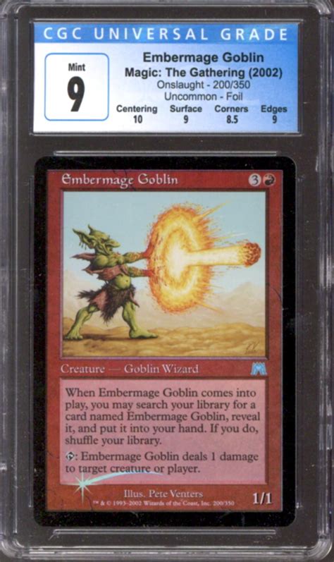 Magic The Gathering Onslaught FOIL Embermage Goblin 200 350 CGC 9 NEAR