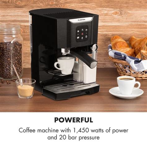 Klarstein BellaVita Coffee Machine 1450 W 20 Bar Milk Frother 3 In