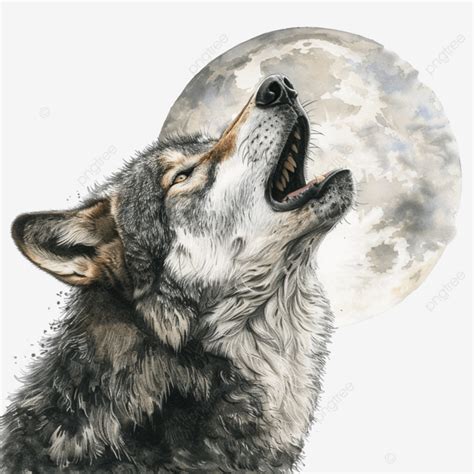 Howling At The Moon Wild Wolf, Wolf, Howling, Silhouette PNG Transparent Image and Clipart for ...