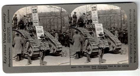 Stereoviews Wwi Early Tracked Armor Vehicles British Tank The