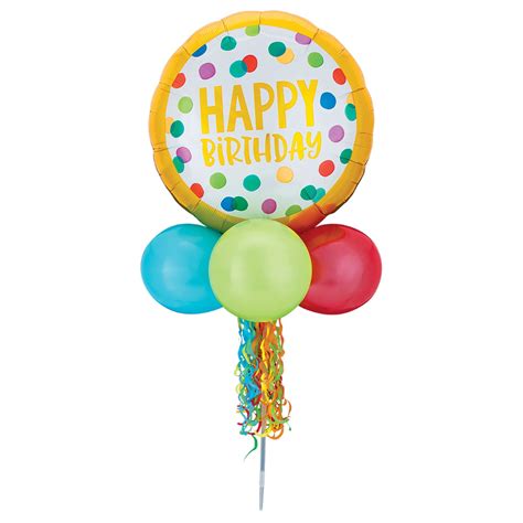 Happy Birthday Dots Balloon Yard Sign - The Party Warehouse